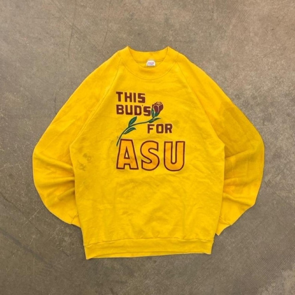 Vintage 80s ASU Arizona State University Sun Devils Rose Bowl Jerzees Crewneck L